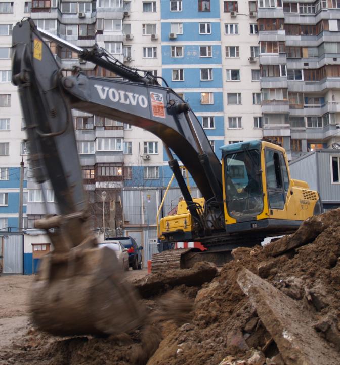 Компания Техоптимум-разработка котлована и вывоз грунта.
Экскаватор Volvo EC 360 BLC компании Техоптимум.